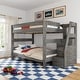 preview thumbnail 8 of 22, Max and Lily Modern Farmhouse Queen Over Queen Bunk Bed With Staircase Driftwood