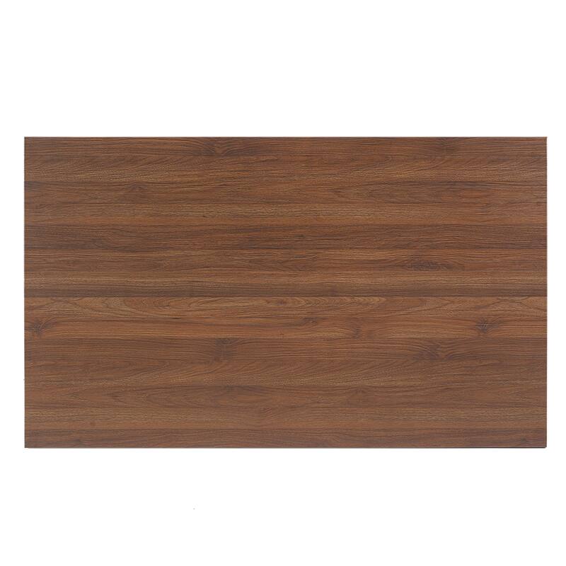 6-Piece Wood Dining Table Set, Modern Kitchen Table Set with 4 Upholstered Chairs and Bench for Living Room