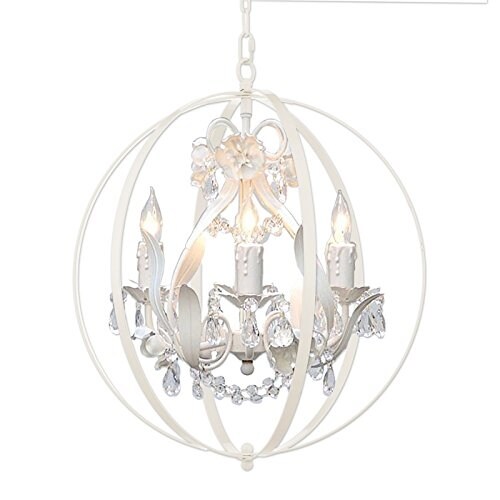Shop White Floral Crystal Orb Chandelier - On Sale - Free ...