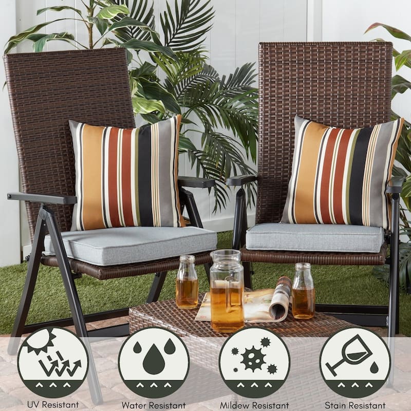 Greendale Home Fashions 18" Square Outdoor Chair Pad (Set of 2)