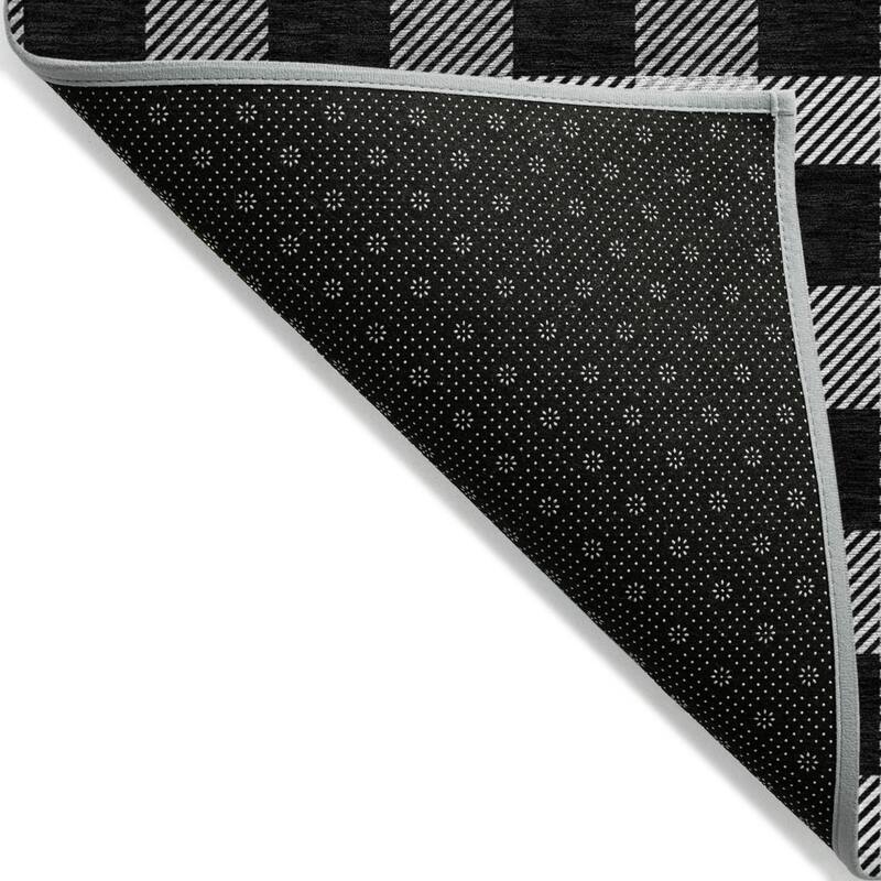 HomeRoots Plaid Transitional Rectangle Outdoor Rug