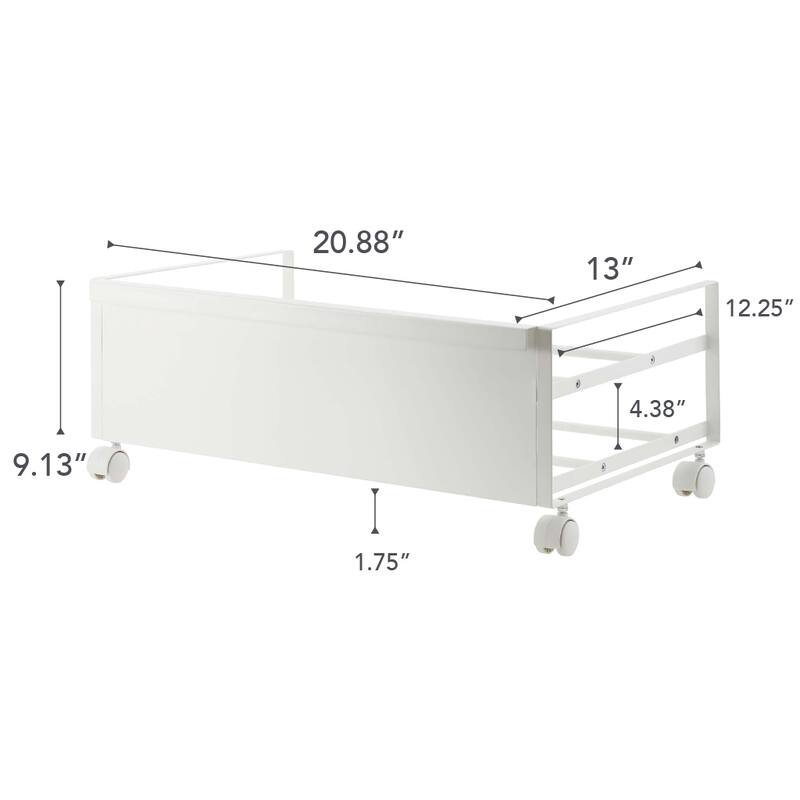 Yamazaki Home Rolling Shoe Rack, Steel, Holds 4 shoes, 6 heels, Holds 4.4 lbs, Wheels, Minimal Assembly