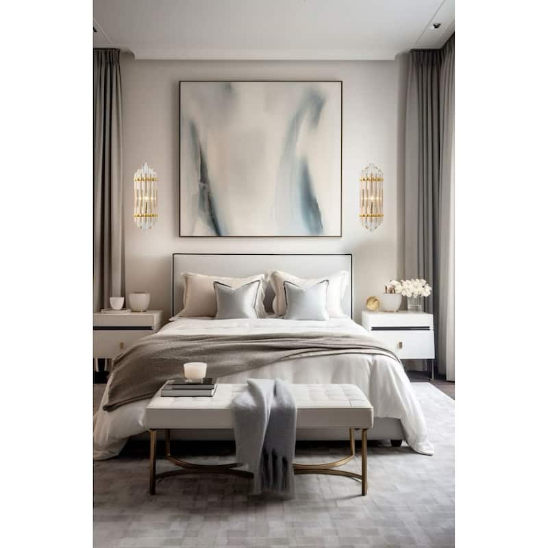 1 Light Gold Wall Sconce with Glass Rod Accents