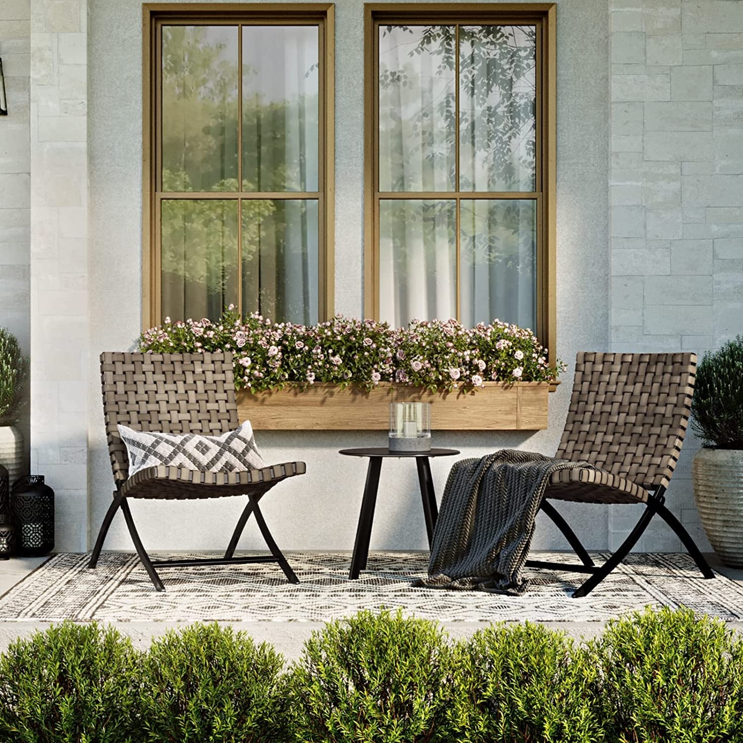 Foldable rattan garden furniture deals
