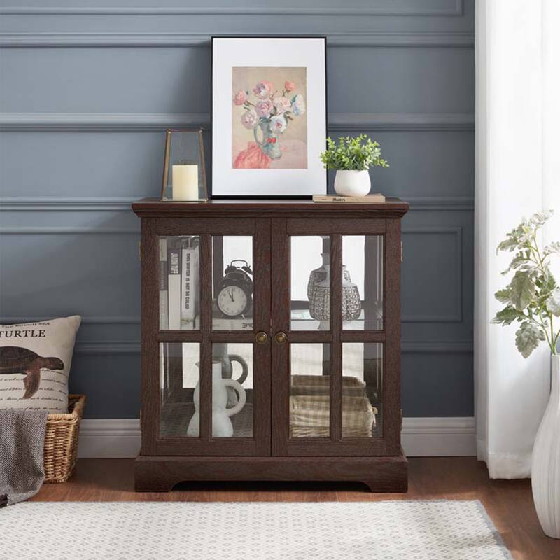 LED Curio Display Cabinet,Cherry