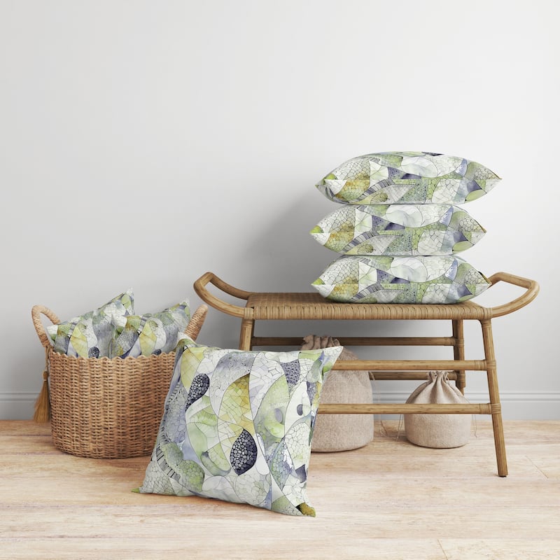 Rock Heaven Faux Suede Reversible Throw Pillow Green and Grey