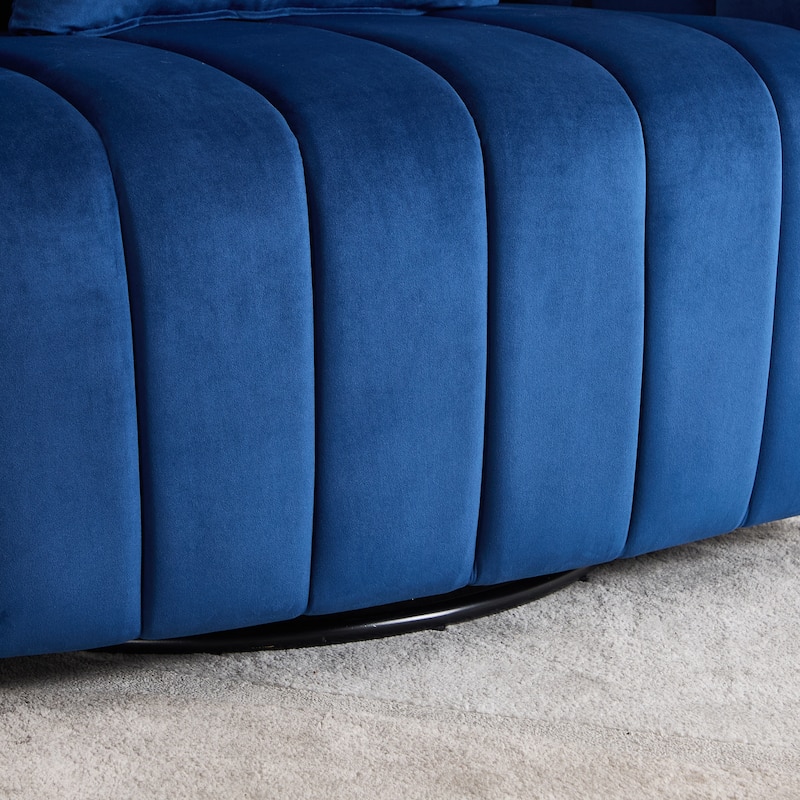 40.4"W Upholstered Swivel Accent Chair Set of 2,Modern Swivel Single Sofa Chair with Pillows