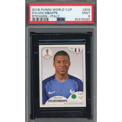 Kylian Mbappe 2018 Panini World Cup Rookie Stickers Italy Card #209 PSA 9 - 8'6" x 11'6"