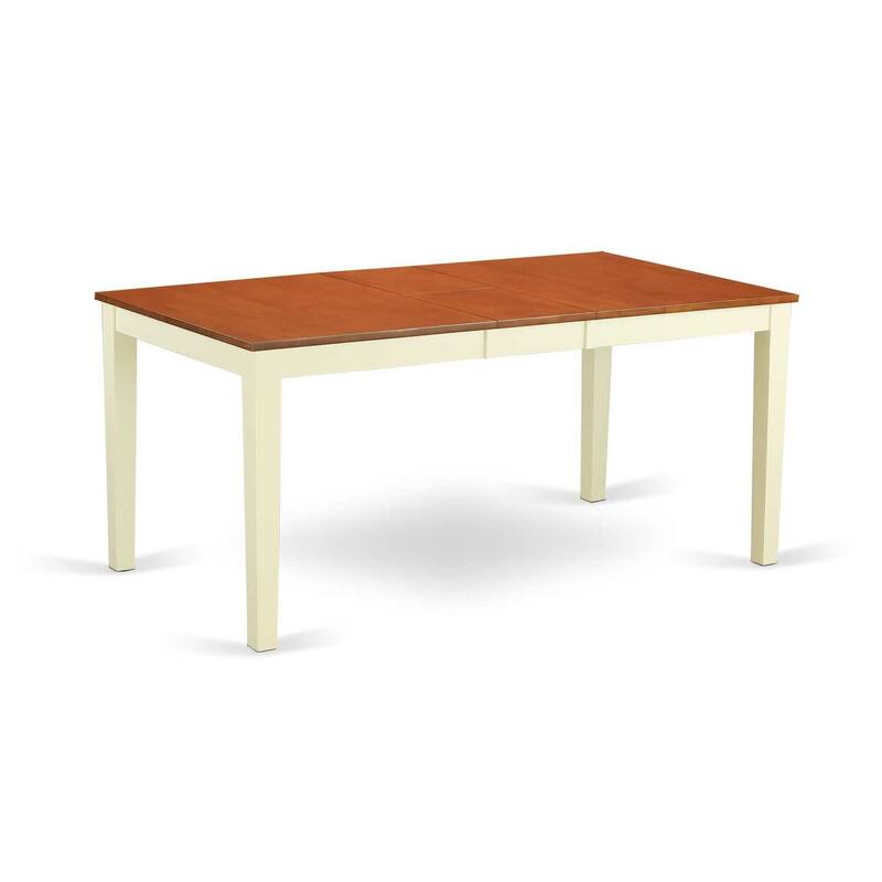 HomeStock 5-Piece Rectangle Buttermilk and Cherry Finish Solid Wood Top Dining table with 4-Chairs
