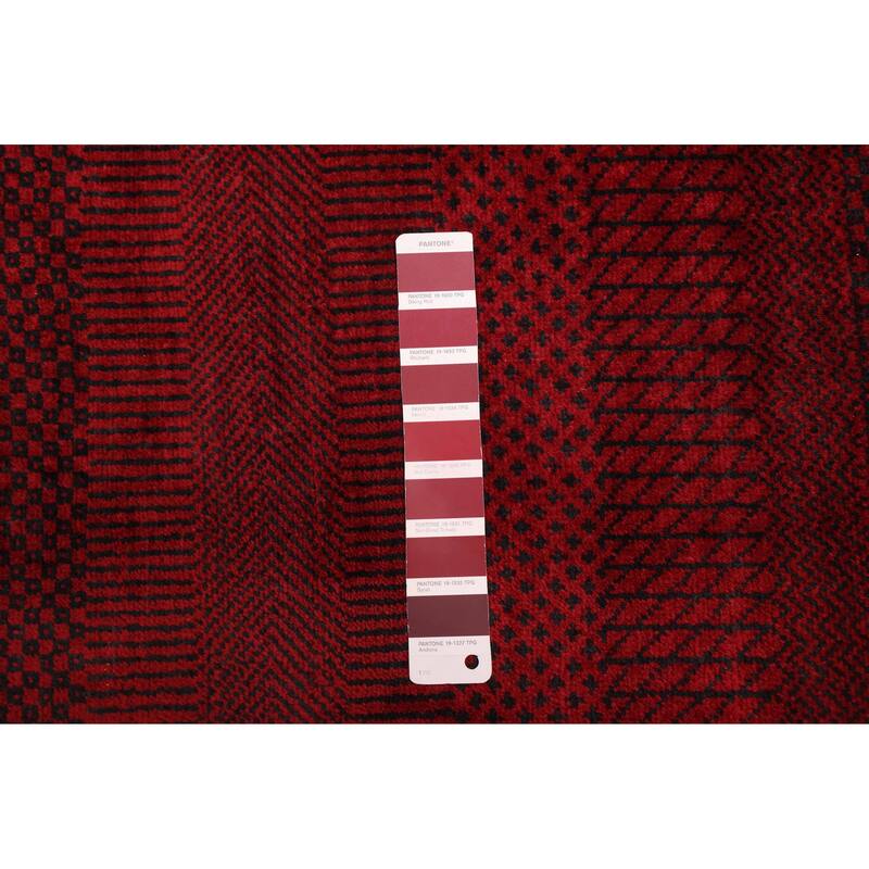 ECARPETGALLERY Hand-knotted Finest Silk Shadow Dark Red Wool Rug - 6'2 x 9'1