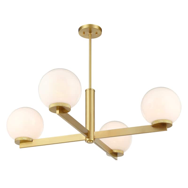 Bellevue SHCH52830 4 Light 38" Wide Chandelier with Strié Glass Shades