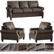 preview thumbnail 1 of 10, Payne Top-grain Leather Sofa and Two Chairs Set