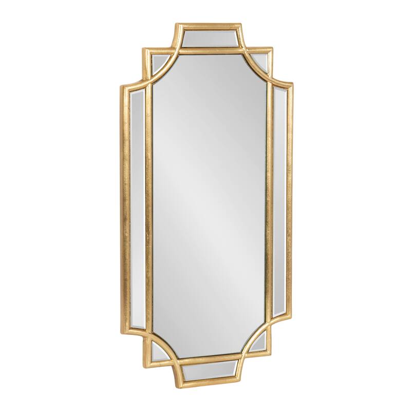 Kate and Laurel Minuette Traditional Decorative Framed Wall Mirror - 11x21 - Gold