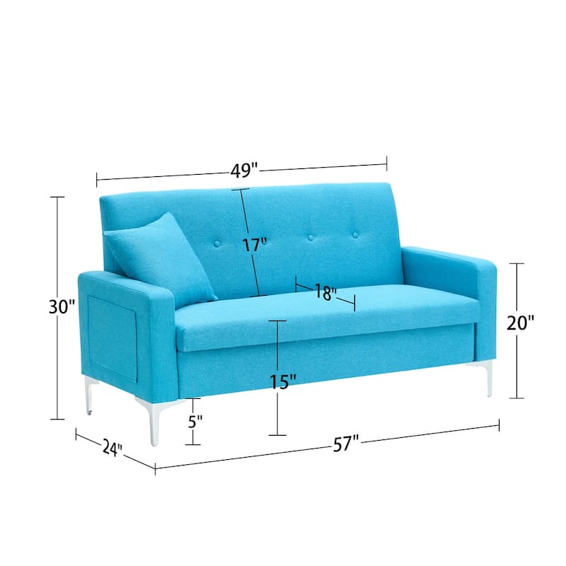 57" Modern Loveseat Sofa with Storage for Living Room