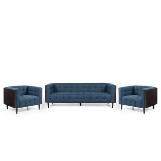 McLarnan Contemporary Tufted 5 Seater Living Room Set by Christopher Knight Home