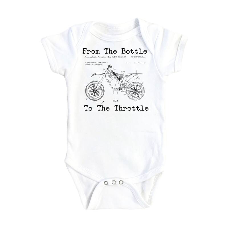 Dirt Bike Patent - Baby Boy Girl Clothes Infant Bodysuit Funny Cute Newborn - Pink - 0-3M