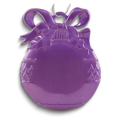 Curata Pewter Purple Christmas Bulb Engraveable Ornament