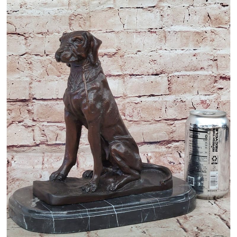 Bronze Dog Sculpture – Noble Canine Guardian Statue On Marble Base