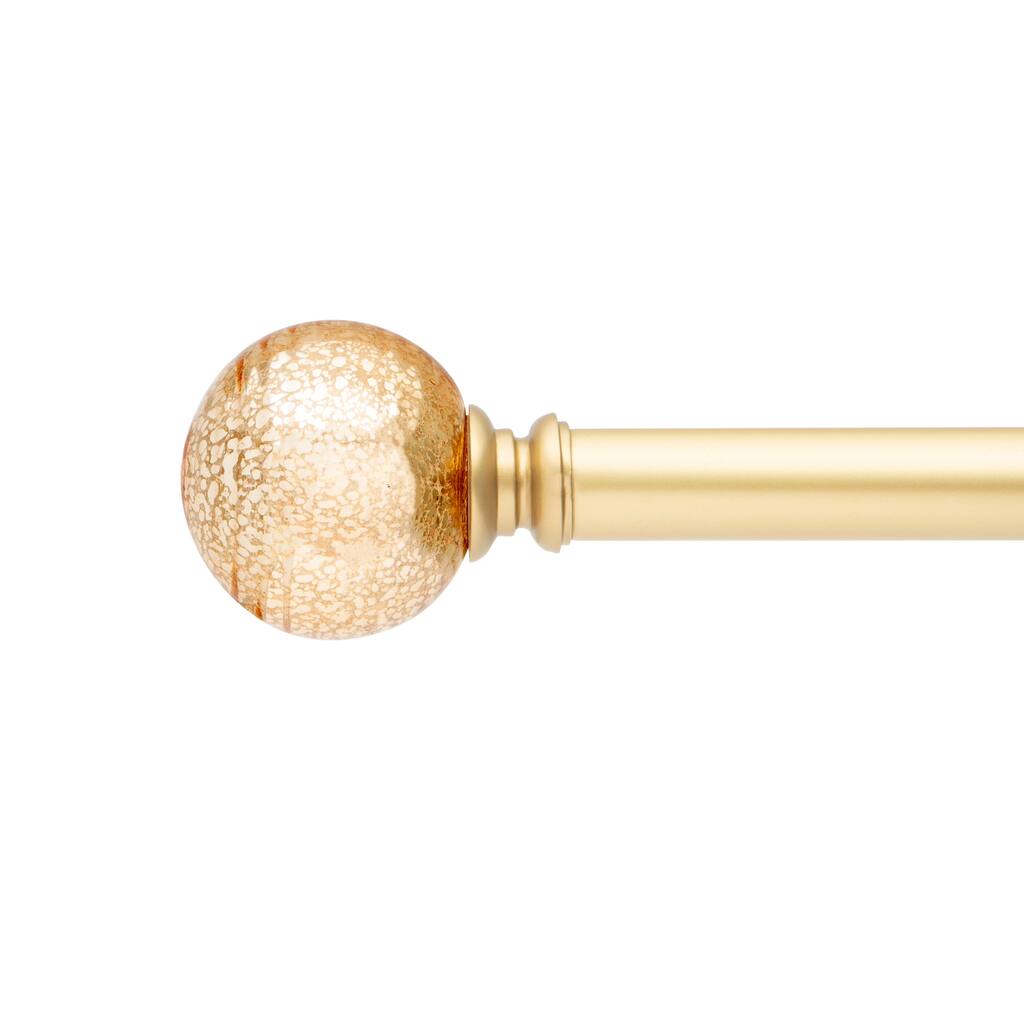 Elle Décor Adjustable 36"-66" Mercury Glass Curtain Rod in Gold