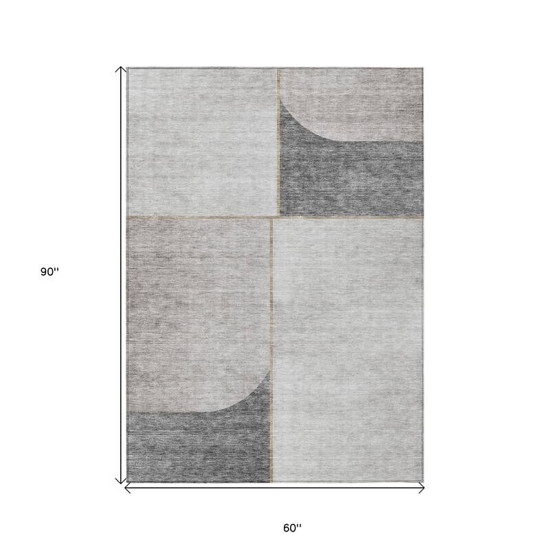 HomeRoots Abstract Transitional Rectangle Outdoor Rug
