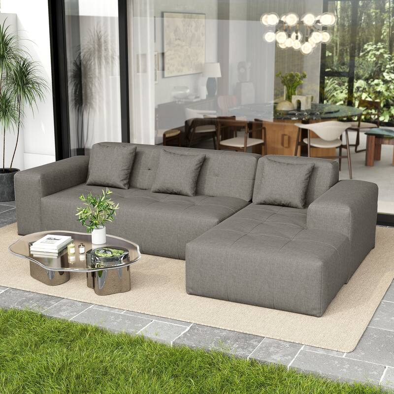Casual Outdoor Oversized Sectional Sofa Loveseat Chaise Set
