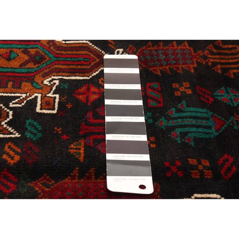 ECARPETGALLERY Hand-knotted Teimani Black, Wool Rug - 3'9 x 5'9