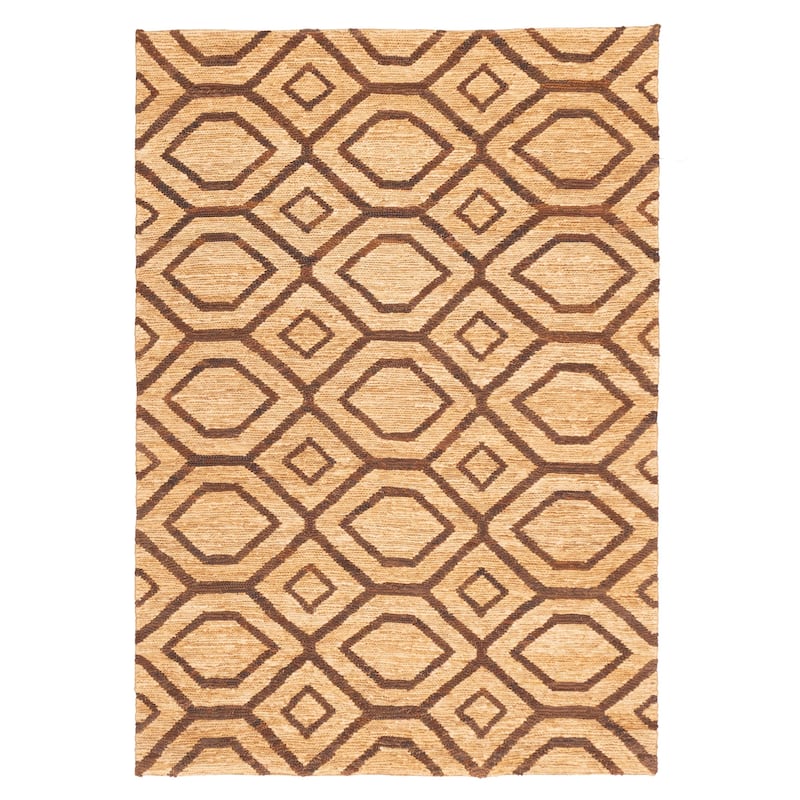 ECARPETGALLERY Braided Weave Palas Denizli Tan Hemp, Jute, Leather Rug - 5'2 x 7'6
