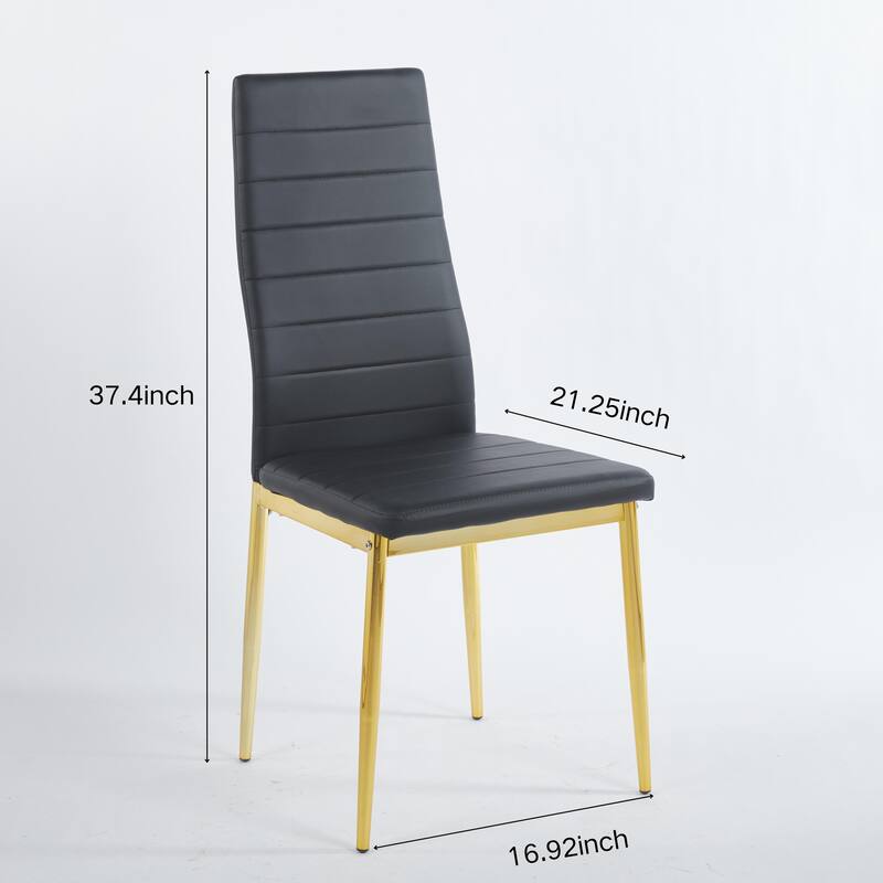 5 Pieces Dining Set, Table Metal Leg Mid-Century Dining Table