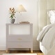 preview thumbnail 3 of 14, Painted Wood Storage Nightstand with Brass Accents by East at Main Grey