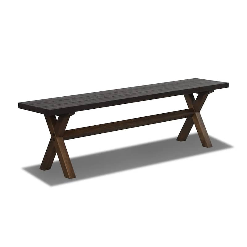 Cascais Solid Wood Bench with Trestle Base