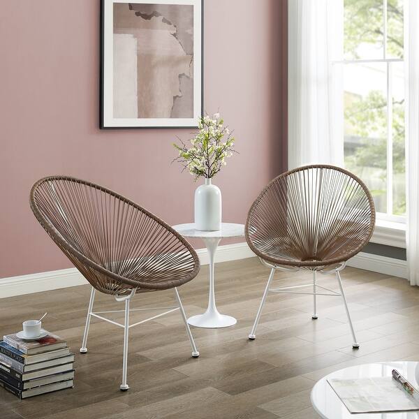 Sarcelles Modern Wicker Patio Chairs By Corvus Set Of 2 Sarcelles Modern Wicker Patio Chairs