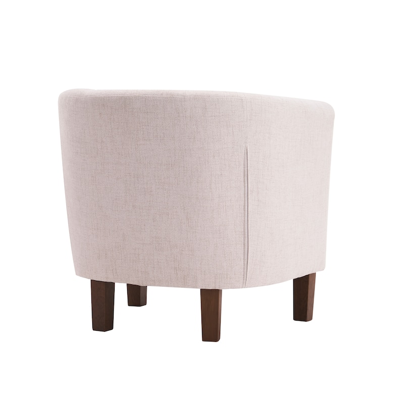 Porthos Home Kady Fabric Barrel Accent Chair with Rubberwood Legs
