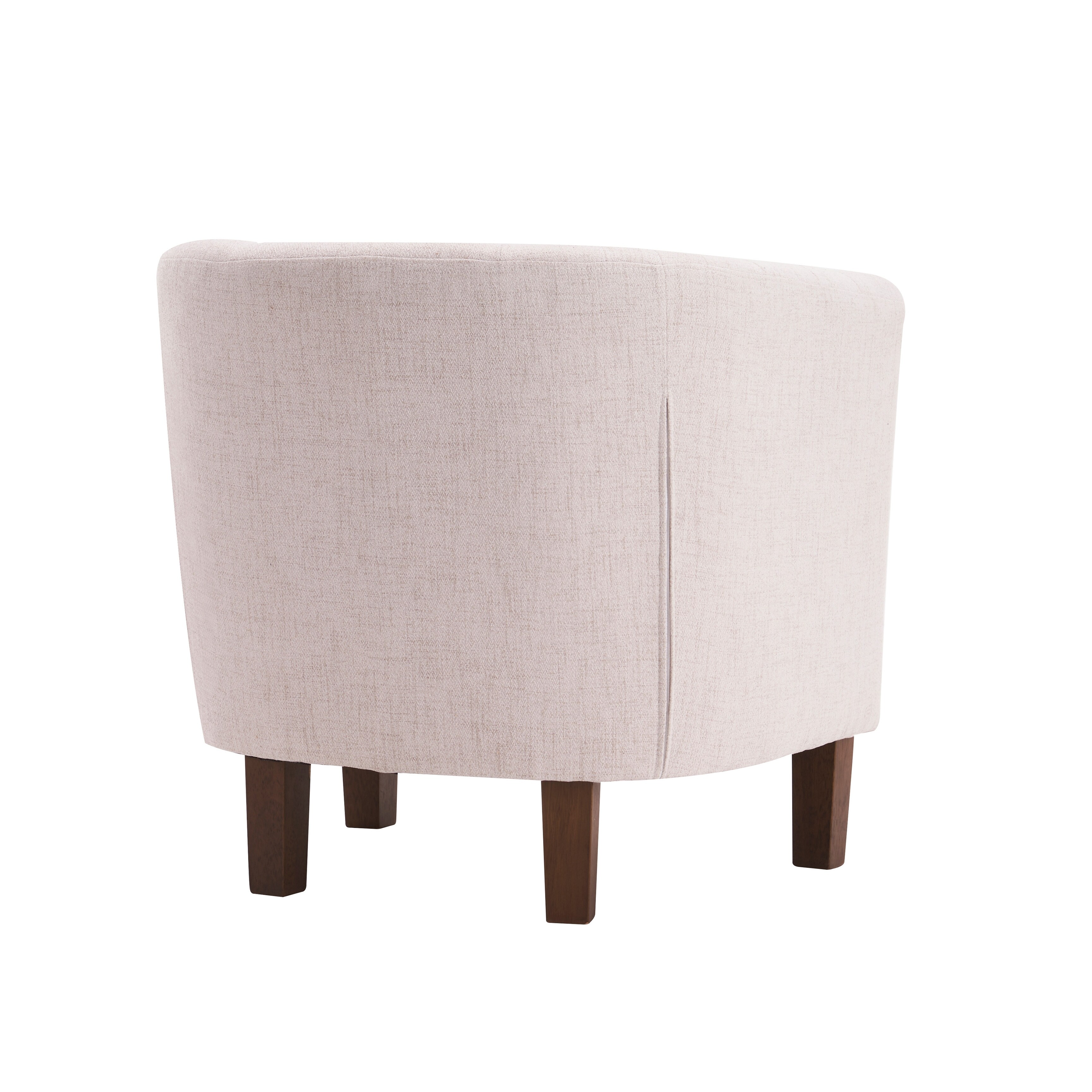 Porthos Home Kady Fabric Barrel Accent Chair with Rubberwood Legs