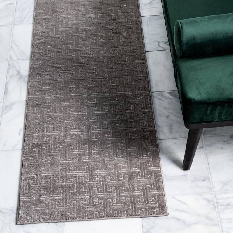 Contemporary Richye Collection Area Rug - Gray - 2'7"x13'11"