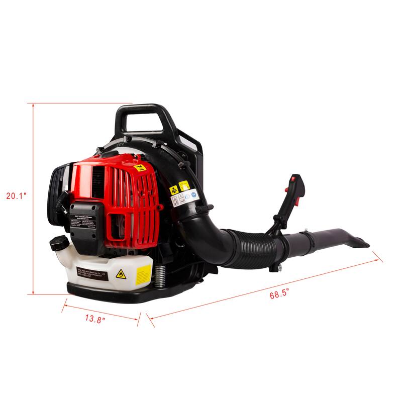 Cordless Gas Leaf Blower Backpack Leaf Blower 52CC 2-Cycle Gas Include Tube