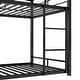 preview thumbnail 9 of 7, Black Twin Steel Triple Bunk Bed with Guardrails, Ladders