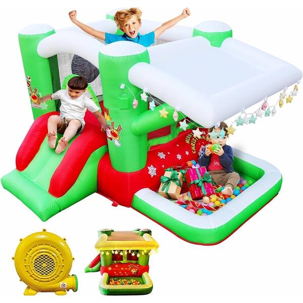 slide 2 of 7, Inflatable Bounce House for Kids,Jump 'n Slide Inflatable Bouncer 5-7 Years