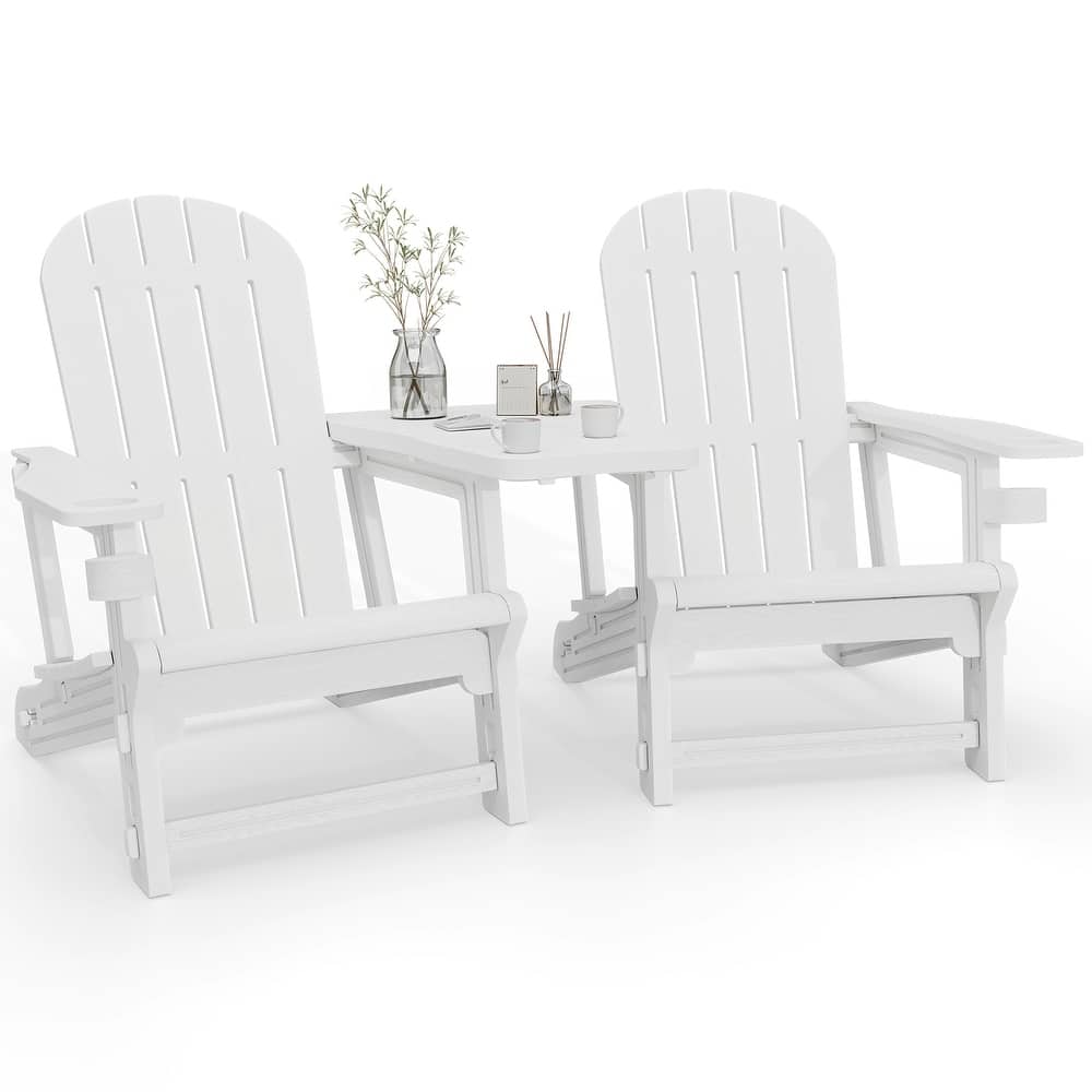 Outdoor All Weather Adirondack Chairs with Movable Footrests, Set of 5/3.