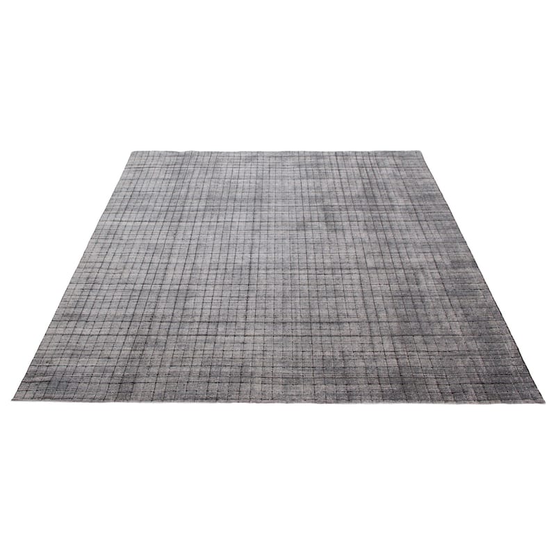 ECARPETGALLERY Hand Loomed Kashkuli Gabbeh Grey Silk Rug - 8'2 x 9'8