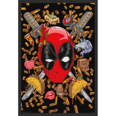 Deadpool - Bullets and Chimichangas Framed Art Poster - 24 x 36 Inch