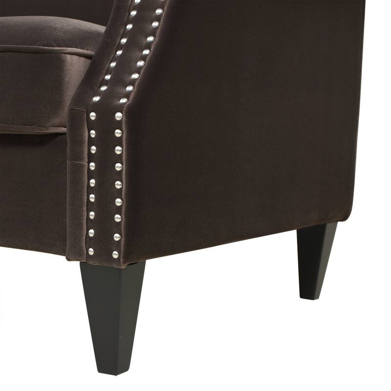 Elaine Camel Back Sofa Nailhead Accents