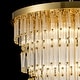 preview thumbnail 4 of 8, Gold Modern Clear Glass Tiered Large Chandelier - 23.62 in. W x 37.4 in. H x 23.62 in. D