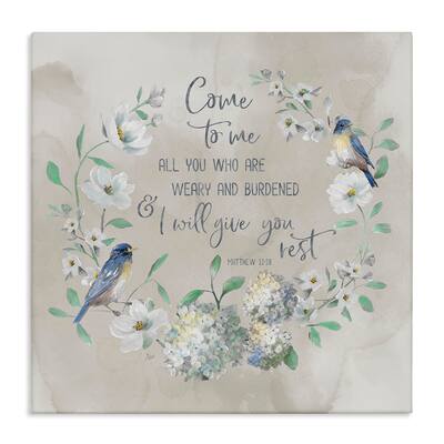 Stupell Comforting Proverb & Wreath Canvas Wall Art Design By Nan