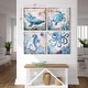 preview thumbnail 12 of 11, Monterey Bay Nautical Ocean Vintage Canvas Wall Art Print, 4 Piece Set