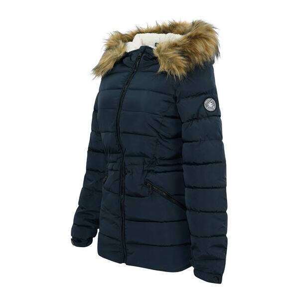 Shop Madden Girl Women S Fur Sherpa Hooded Jacket Overstock 29629112