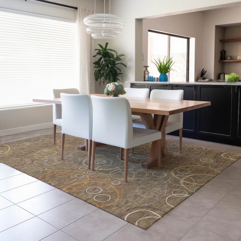 Machine Washable Indoor/ Outdoor Contemporary Nexus Chantille Rug