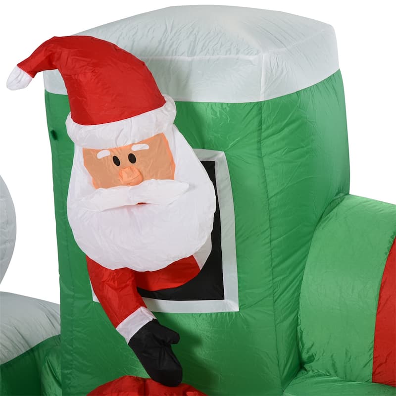 Multi-Color Polyester Inflatable Holiday Train with LED Lights and Blower