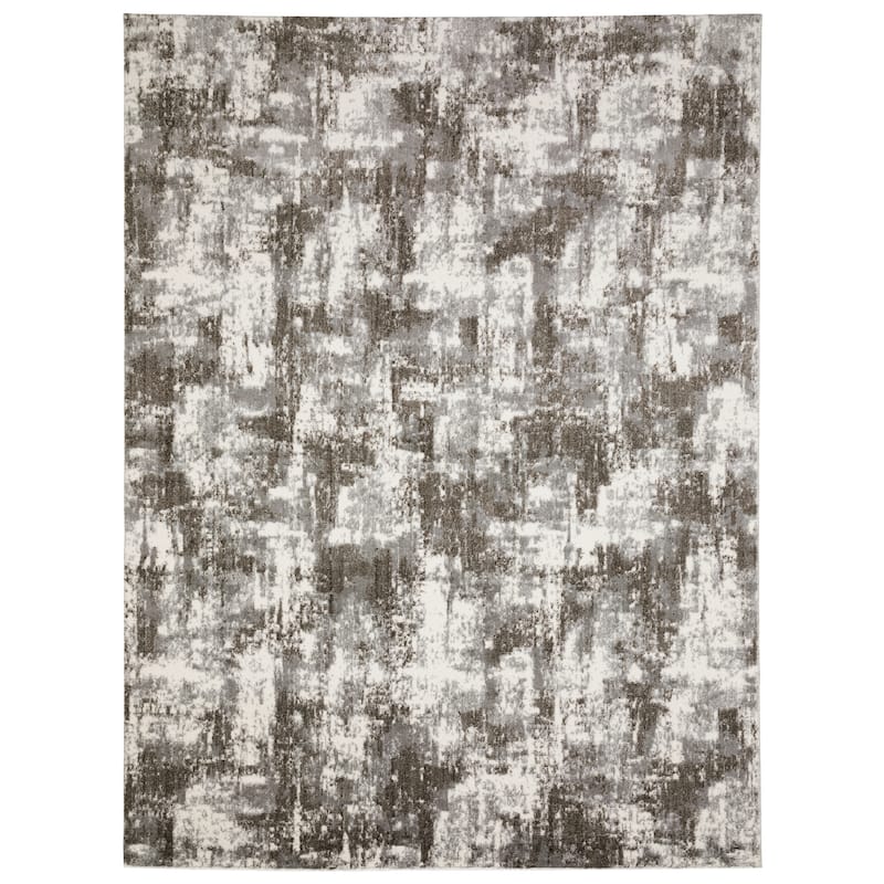 Vannes Marbled Abstract Ivory/Gray Area Rug