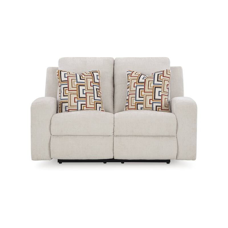 Signature Design by Ashley Danum Beige Reclining Loveseat - 64"W x 40"D x 41"H