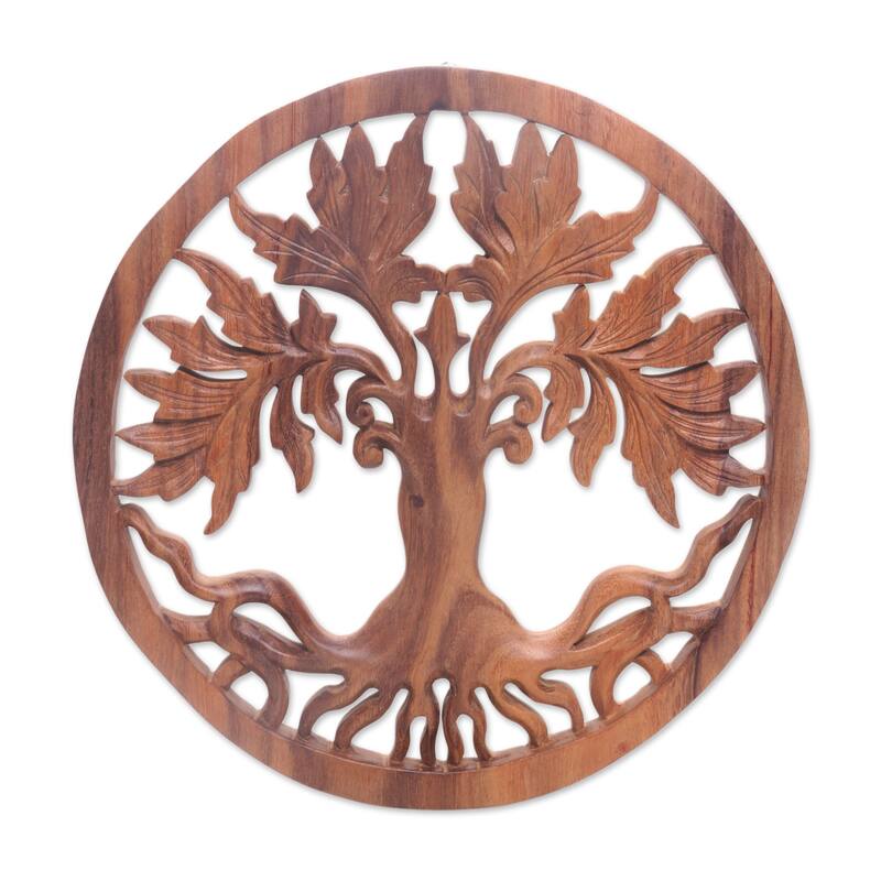 Novica Handmade Chaya Wood Relief Panel